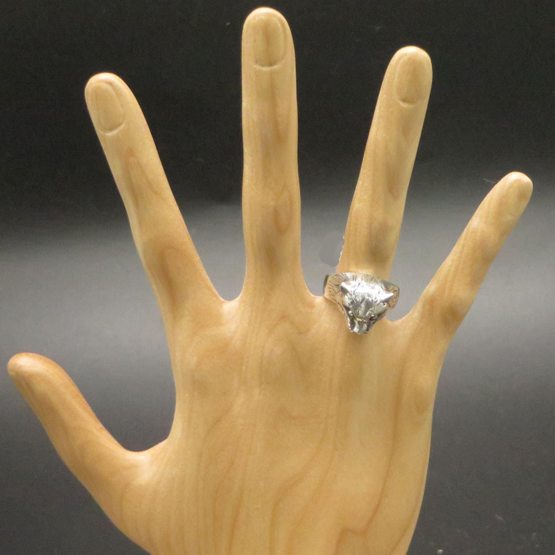 Jaguar Ring Sacred Valley Peru 950 Silver Size 7.5 RJVB11 - Shaman Things