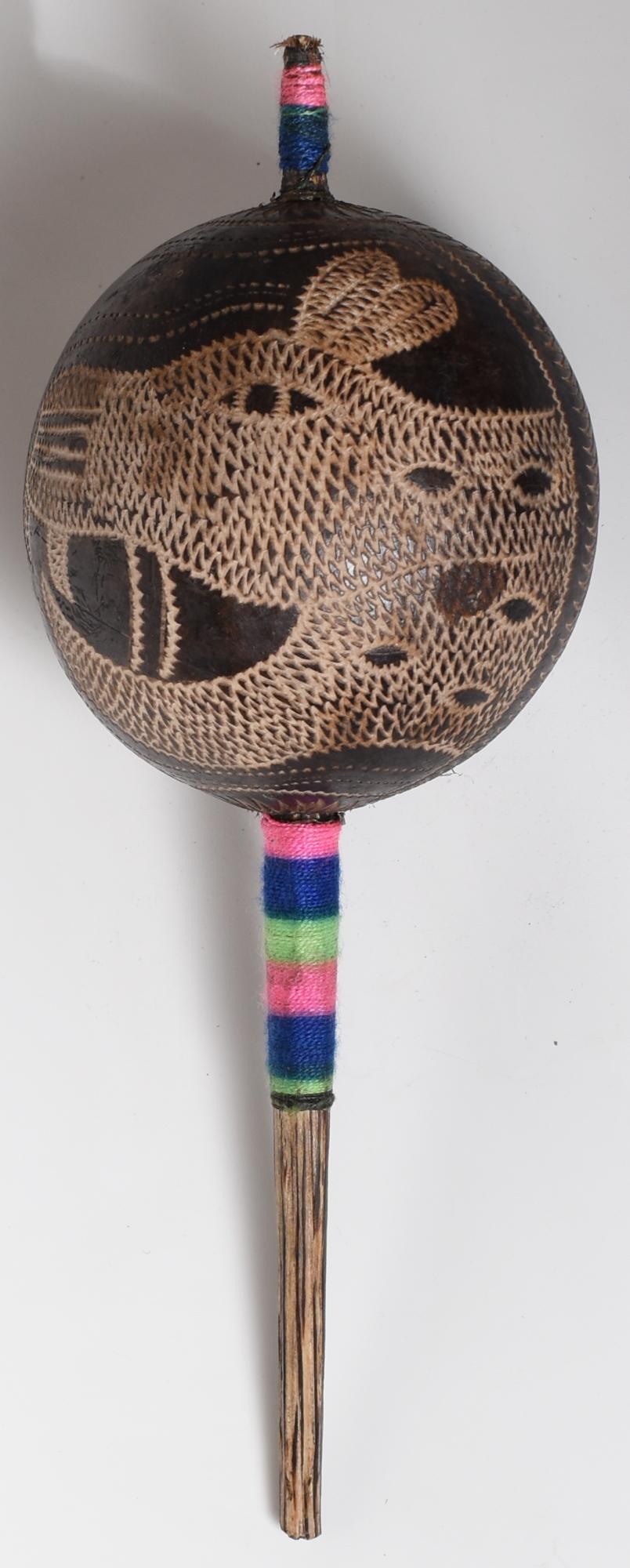 Large Shipibo Ceremonial Rattle Animal Handcrafted in Amazon Region Peru R52520 - Shaman Things