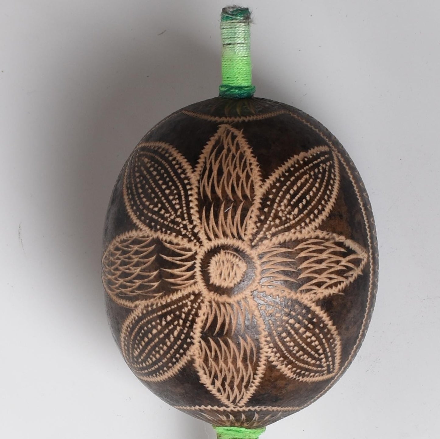 Medium Shipibo Ceremonial Rattle Flower Designs Handcrafted in Amazon Region Peru R52512 - Shaman Things