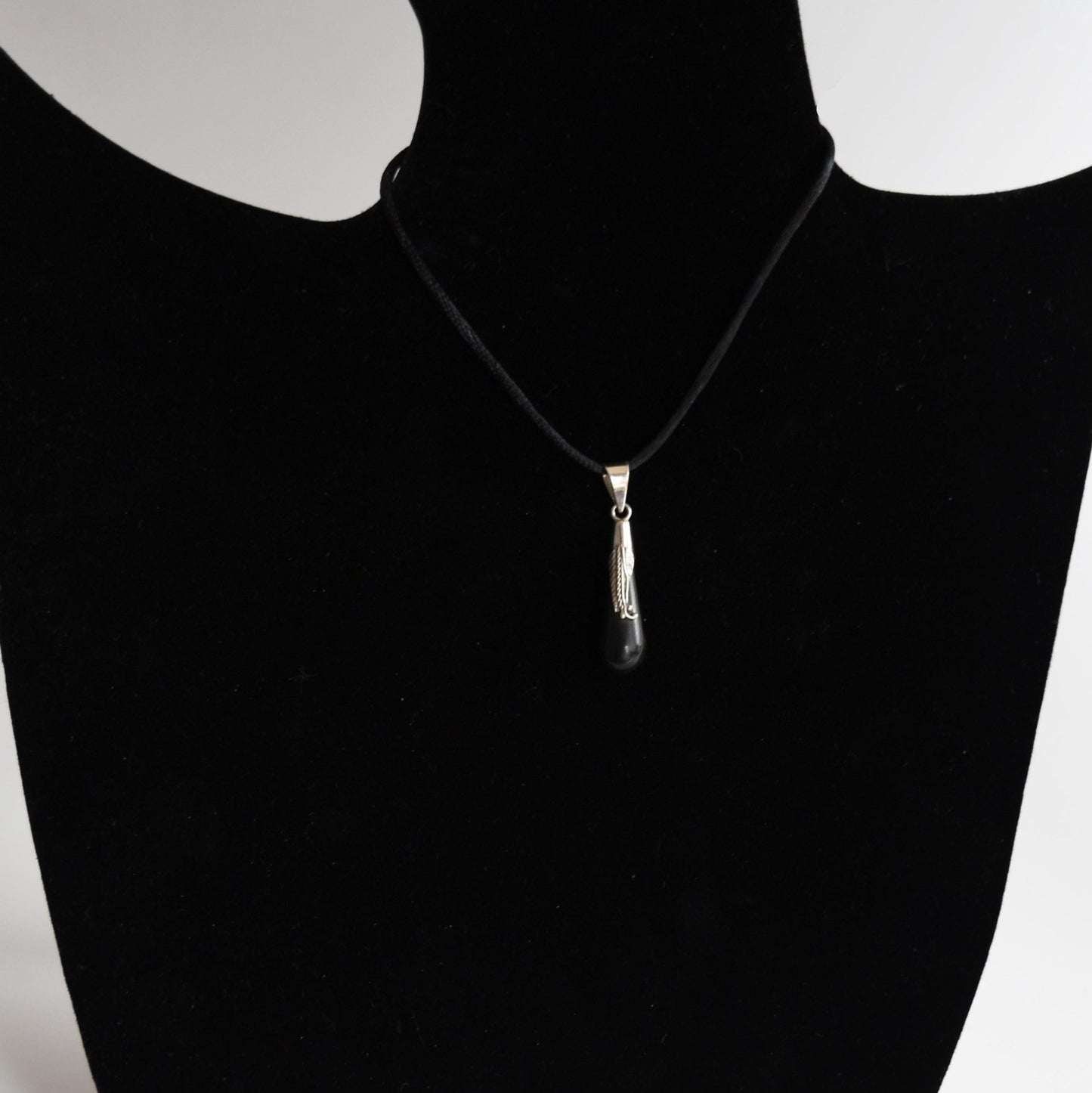 Onyx Teardrop Pendant Peru 950 Silver Sacred Valley PJVB27 - Shaman Things