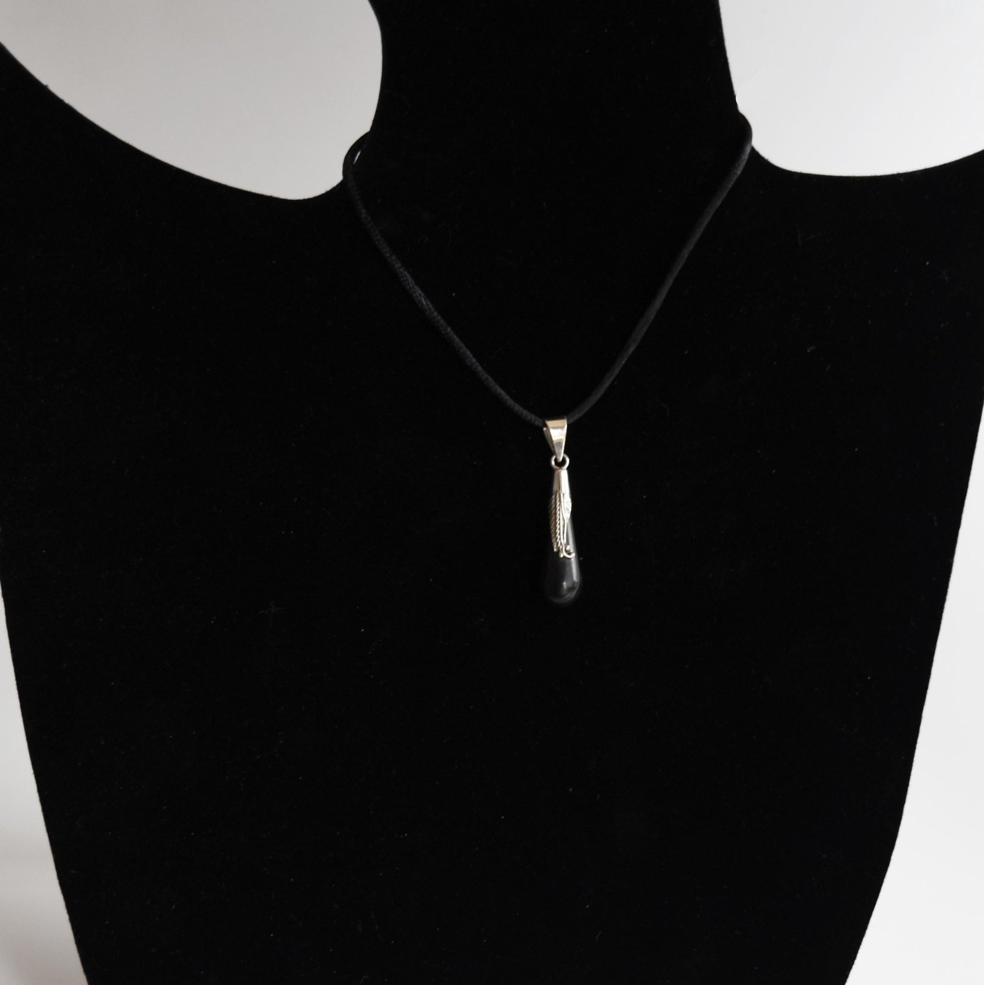 Onyx Teardrop Pendant Peru 950 Silver Sacred Valley PJVB27 - Shaman Things