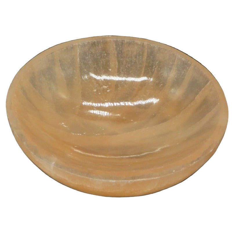 Orange / Peach Selenite Crystal Bowl 3.5" to 4" - Shaman Things