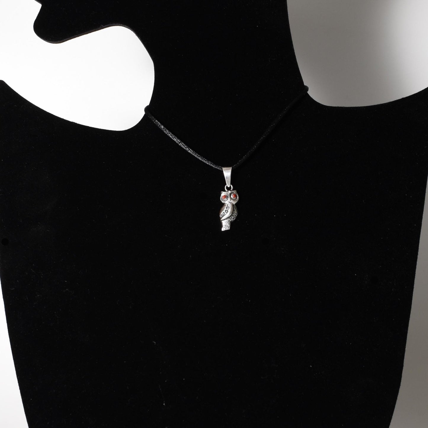 Owl Pendant Peru 950 Silver and Stone Inlay Sacred Valley P52518 - Shaman Things