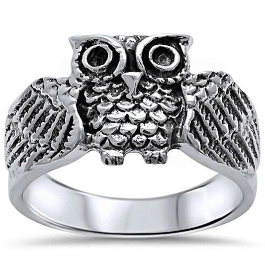 Owl Ring Size 6 Sterling Silver RS6 - Shaman Things