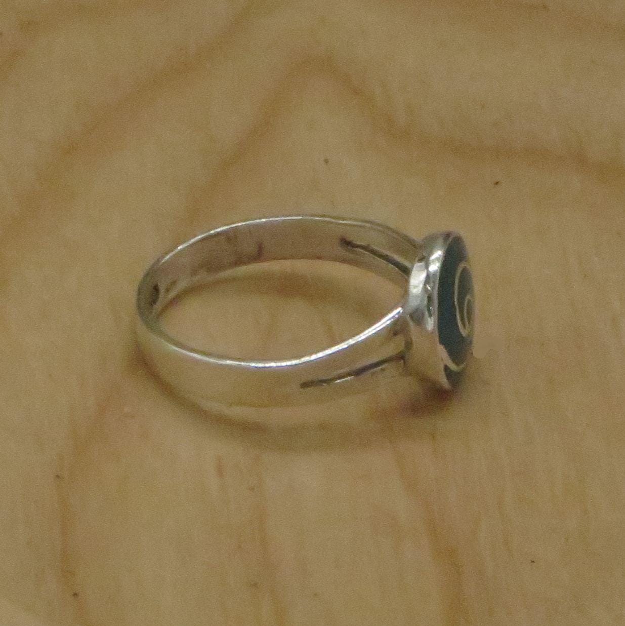 Pachamama Spiral Ring Size 8 Peru 950 Silver and Stone Inlay Sacred Valley RJVB6 - Shaman Things