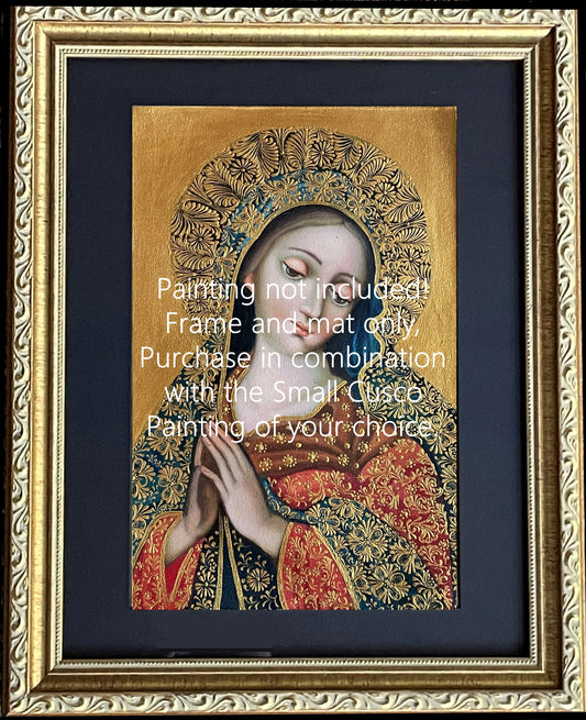 11x14 Ornate Gold Frame and Mat for small Cusco School Paintings