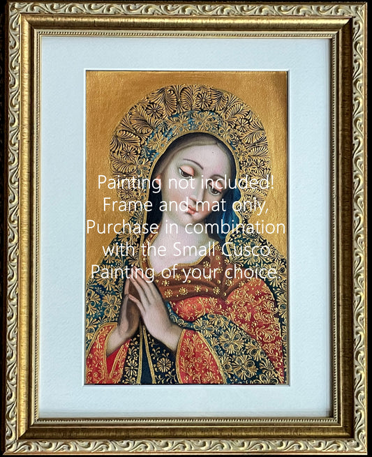 11x14 Ornate Gold Frame and Mat for small Cusco School Paintings