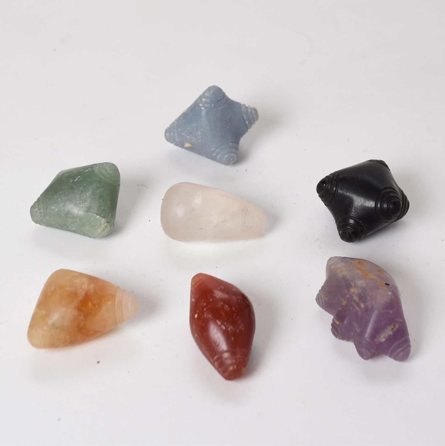 Peruvian 7 Chakras Chumpi Khuya Apu Stones Set of 7 hand crafted Sacred Valley CS52509 - Shaman Things