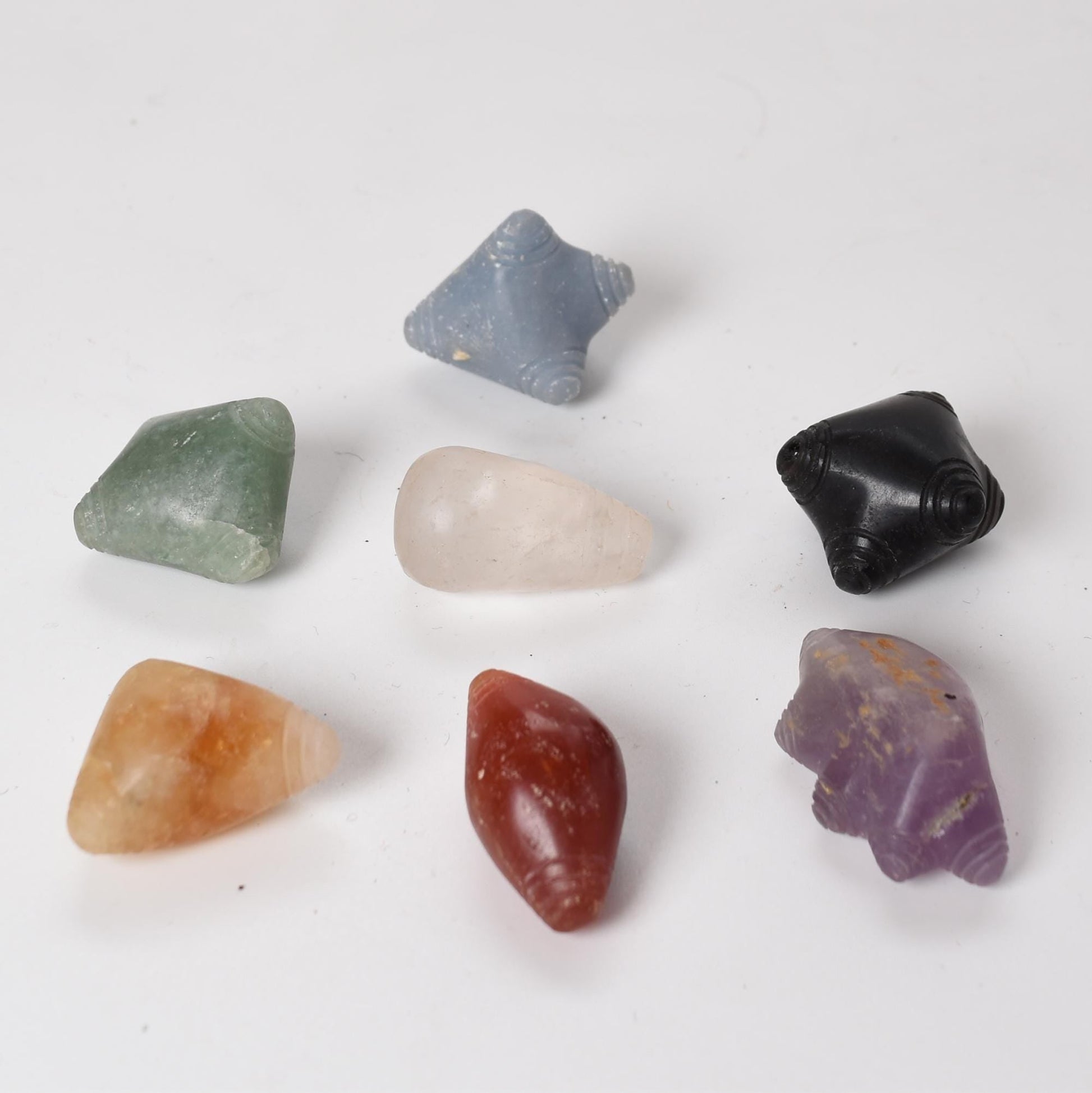 Peruvian 7 Chakras Chumpi Khuya Apu Stones Set of 7 hand crafted Sacred Valley CS52509 - Shaman Things