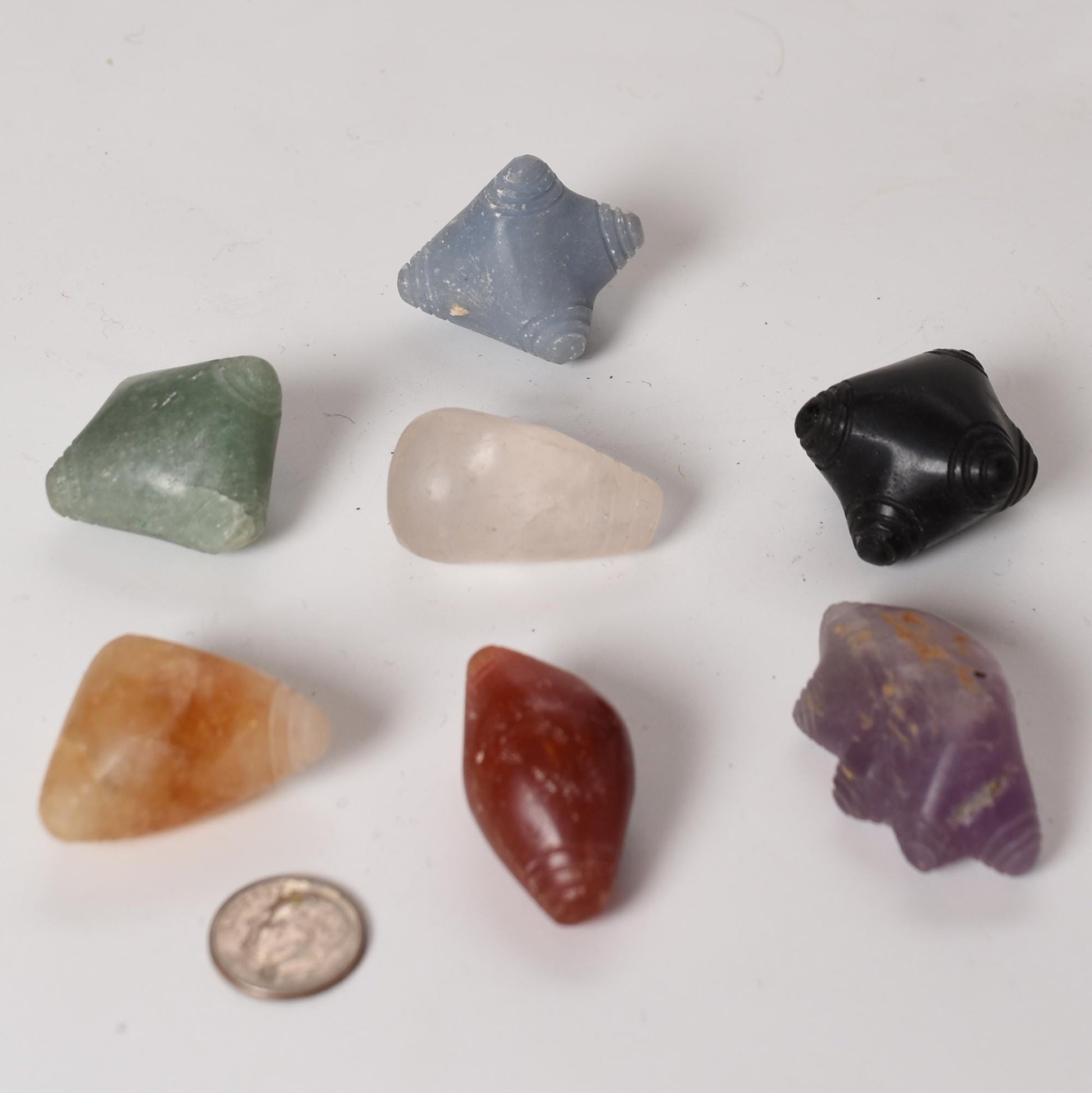 Peruvian 7 Chakras Chumpi Khuya Apu Stones Set of 7 hand crafted Sacred Valley CS52509 - Shaman Things