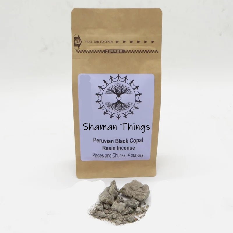 Peruvian Black Copal Resin Incense Four Ounces - Shaman Things