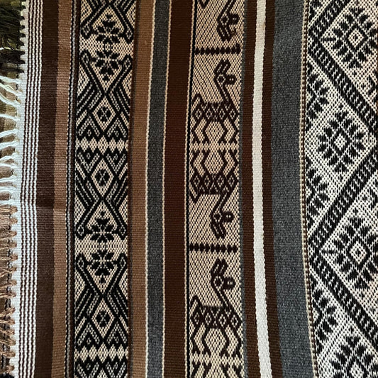 Peruvian Chinchero Shaman Poncho Hand Woven Alpaca Blend Sacred Valley Peru P2310 - Shaman Things