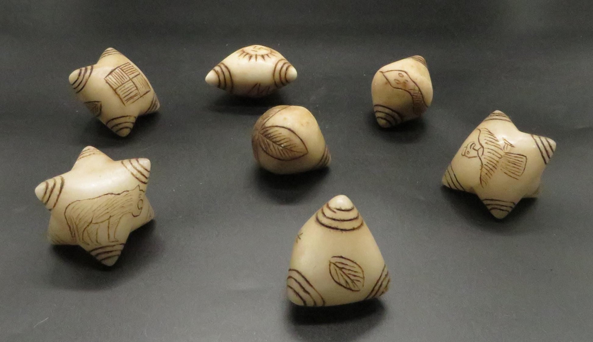 Peruvian Chumpi Khuya Apu Stones Set of 7 Alabaster / Caliza Stone hand crafted Sacred Valley CS2403 - Shaman Things