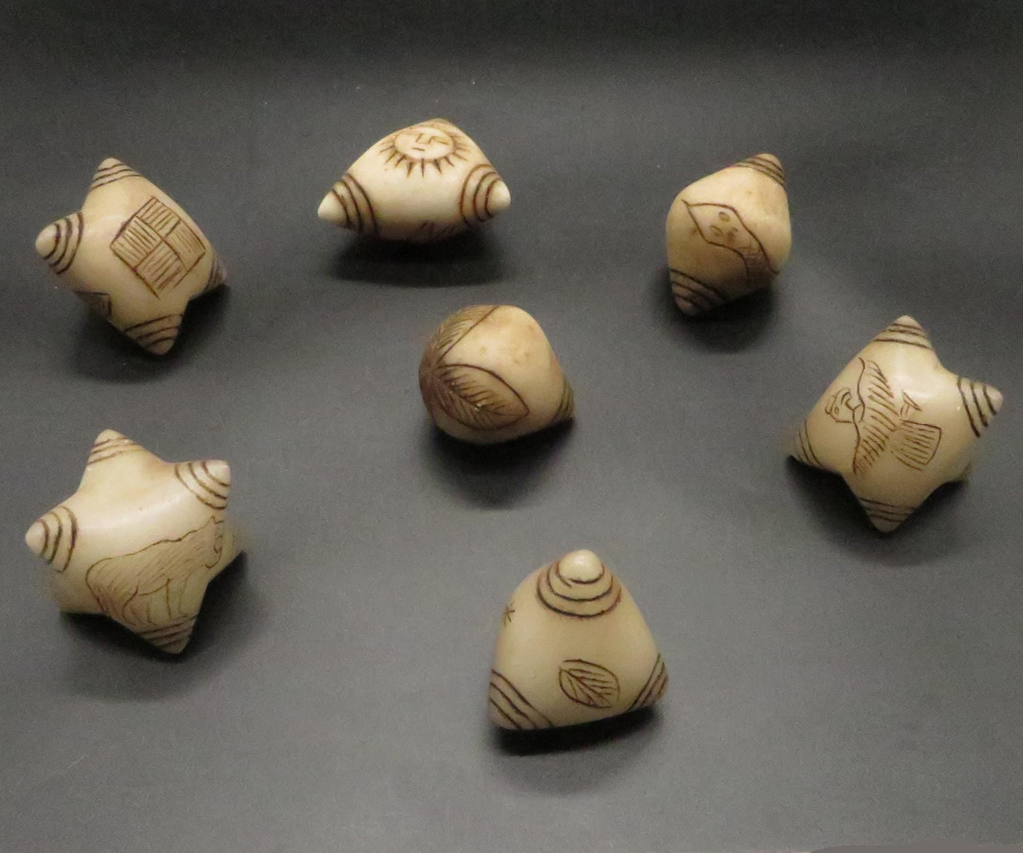 Peruvian Chumpi Khuya Apu Stones Set of 7 Alabaster / Caliza Stone hand crafted Sacred Valley CS2403 - Shaman Things