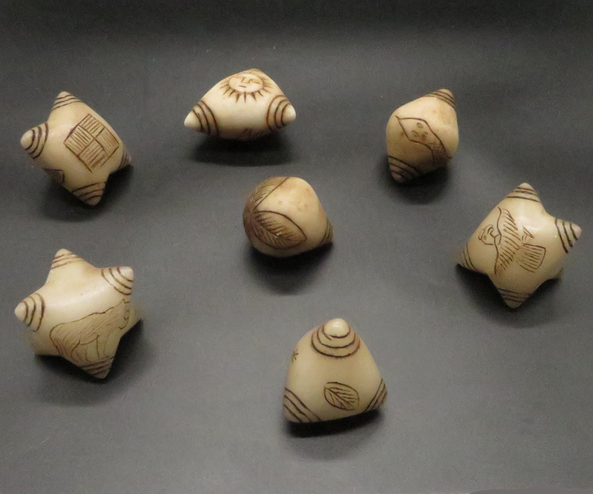 Peruvian Chumpi Khuya Apu Stones Set of 7 Alabaster / Caliza Stone hand crafted Sacred Valley CS2403 - Shaman Things