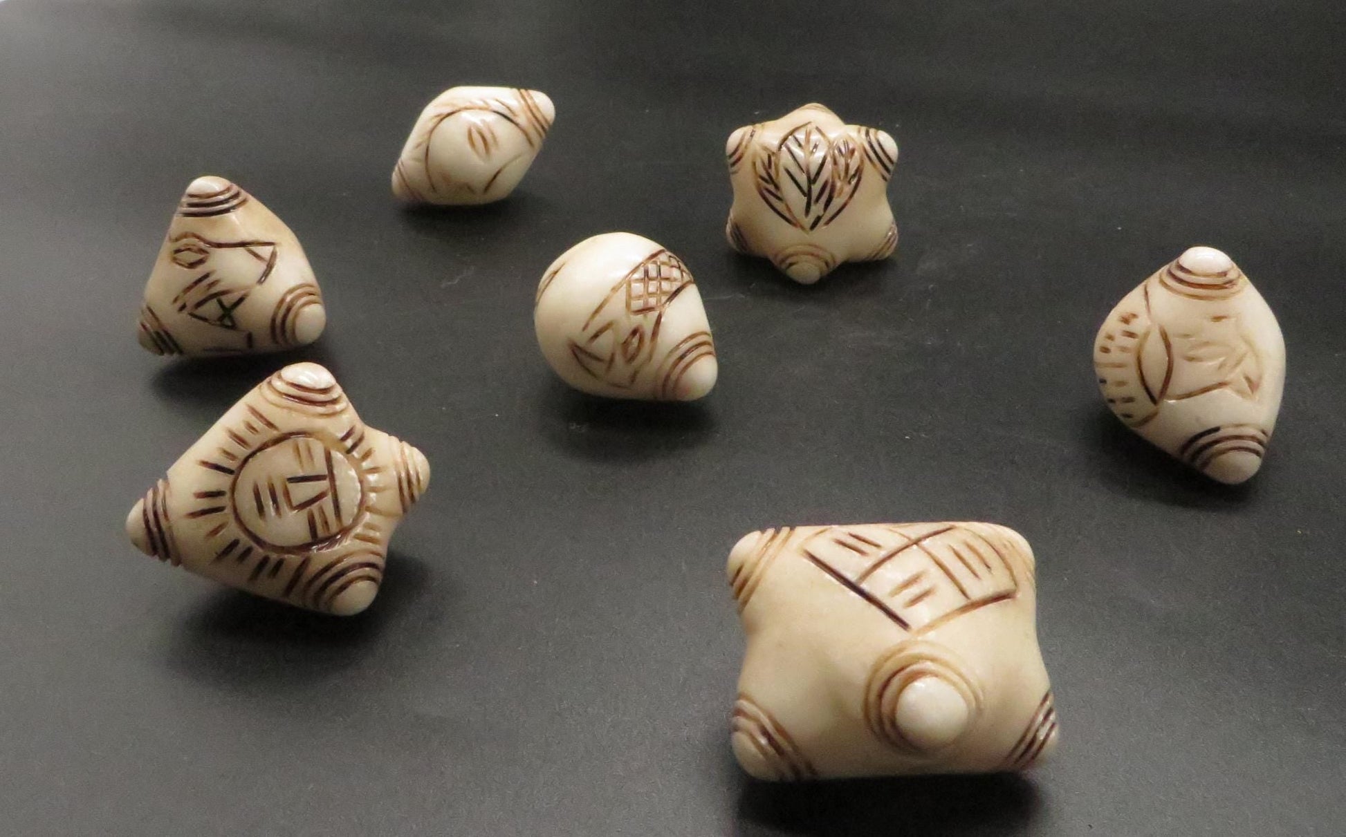 Peruvian Chumpi Khuya Apu Stones Set of 7 Alabaster / Caliza Stone hand crafted Sacred Valley CS2404 - Shaman Things