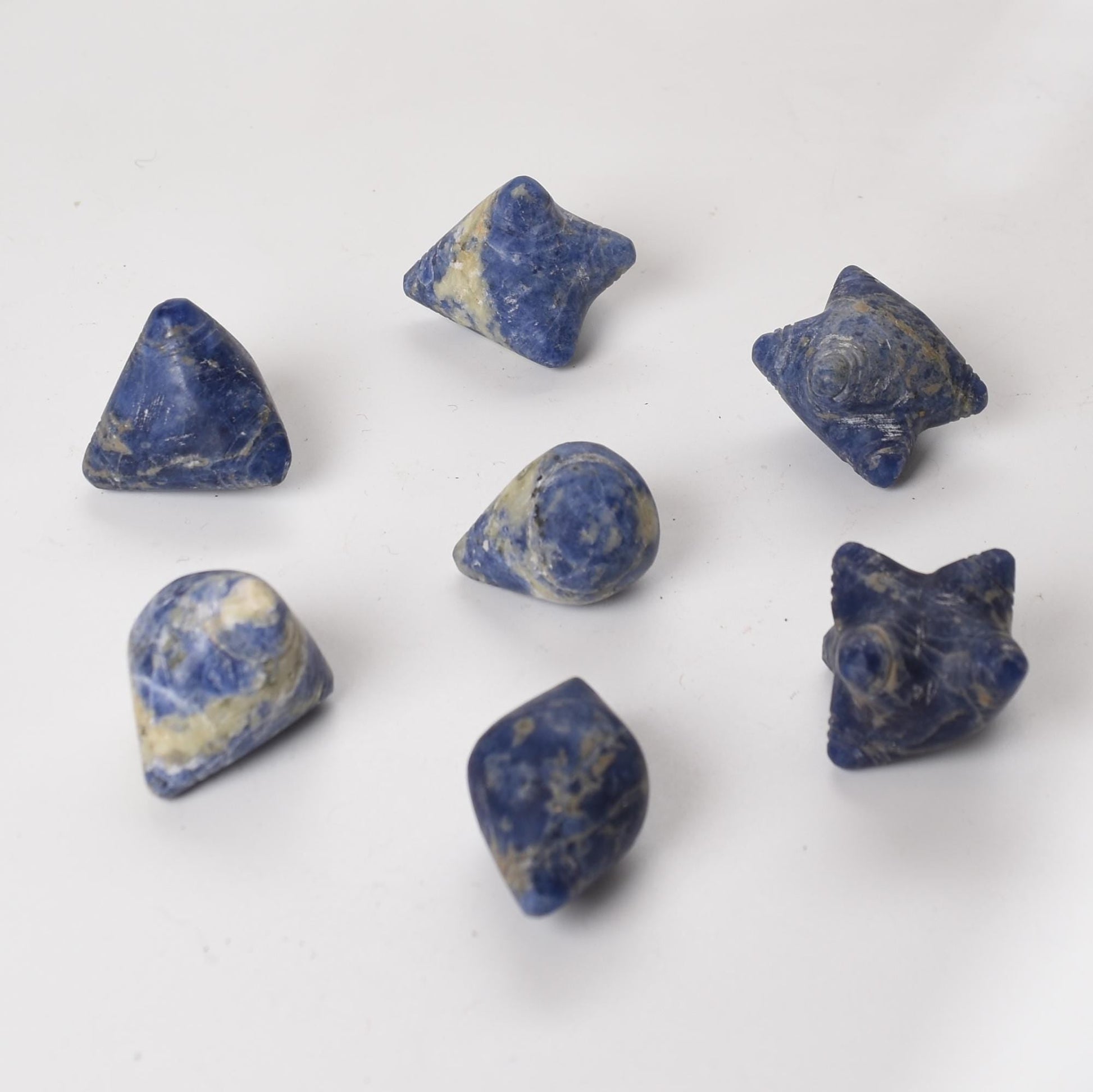 Peruvian Chumpi Khuya Apu Stones Set of 7 Blue Serpentine hand crafted Sacred Valley CS52506 - Shaman Things