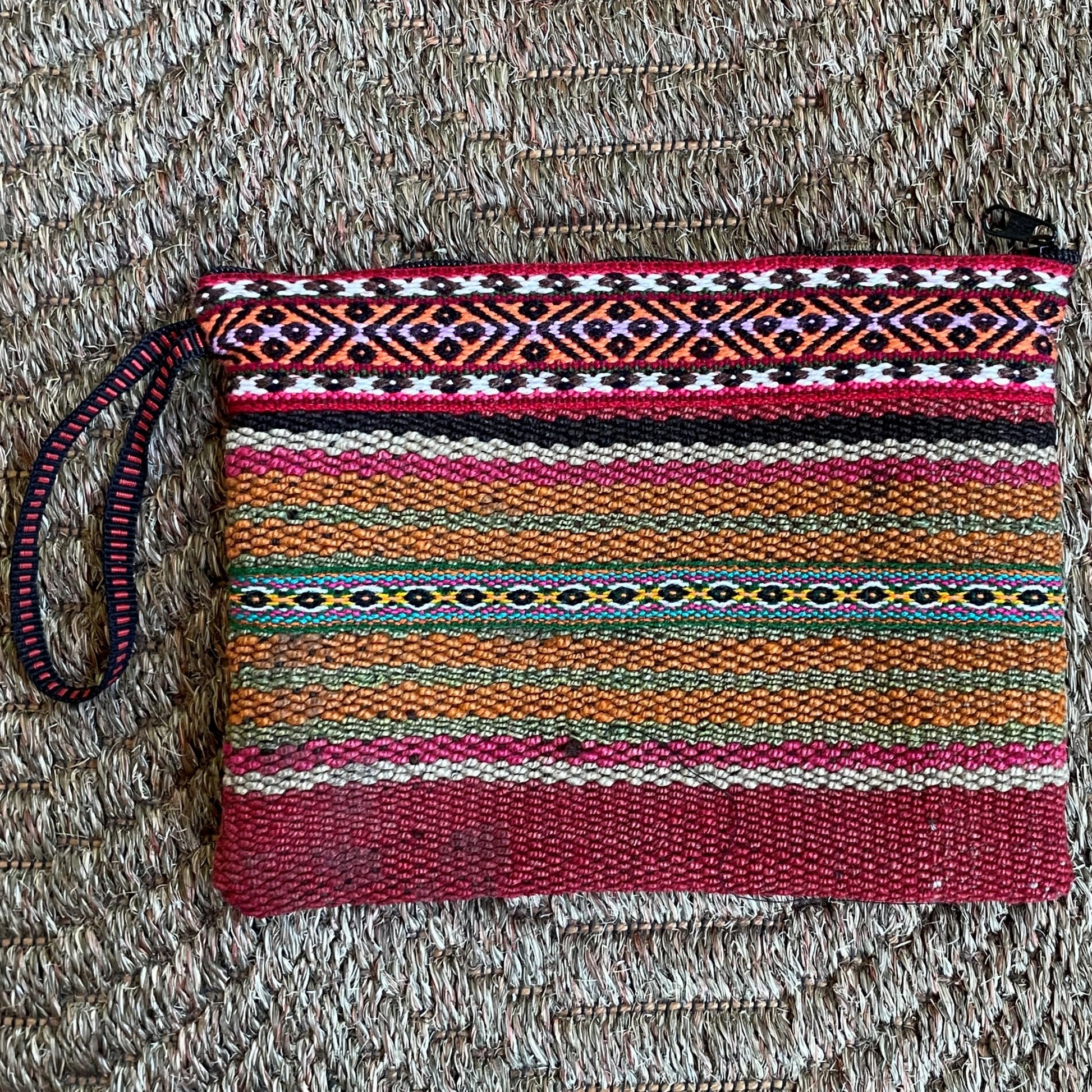 Peruvian Wool Clutch Purse Hand Bag Zippered Pouch Loom Woven Sacred Valley Peru CP302 - Shaman Things