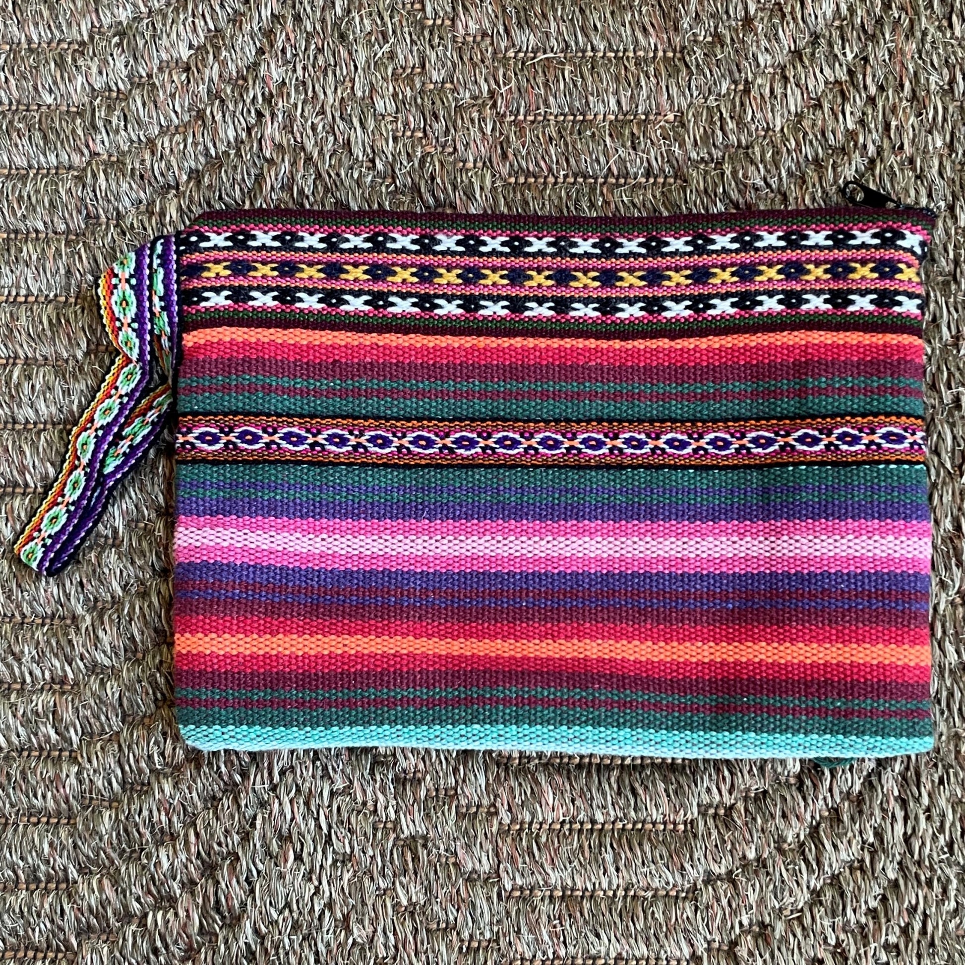 Peruvian Wool Clutch Purse Hand Bag Zippered Pouch Loom Woven Sacred Valley Peru CP306 - Shaman Things