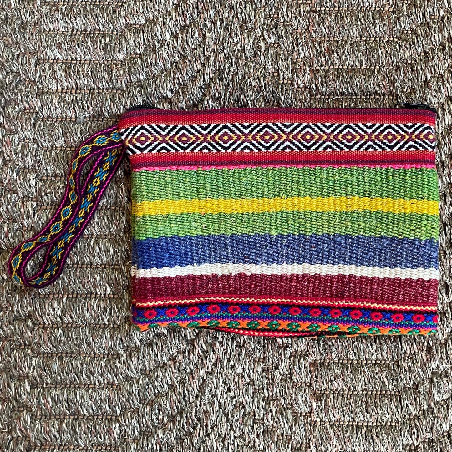 Peruvian Wool Clutch Purse Hand Bag Zippered Pouch Loom Woven Sacred Valley Peru CP308 - Shaman Things