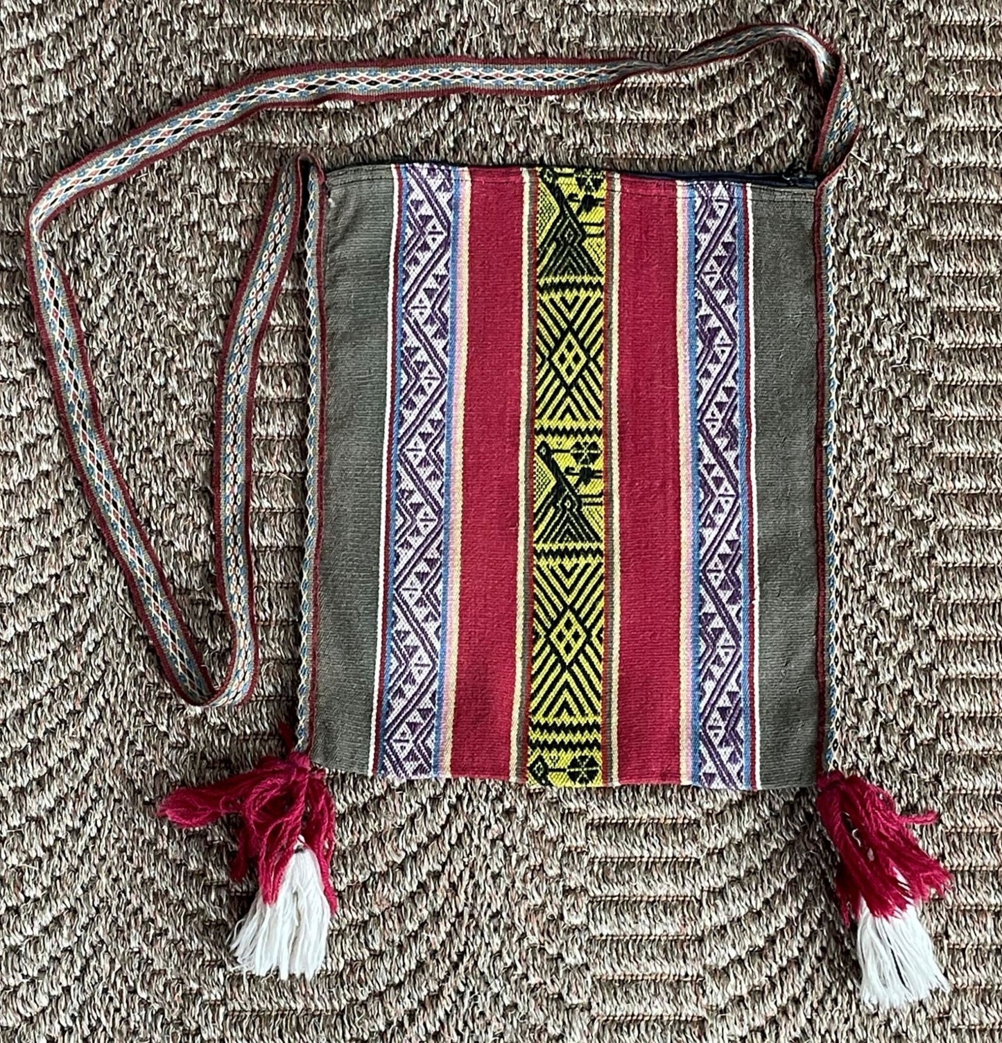 Q'ero Mestana Mesa Cloth Shoulder Bag Handwoven on loom Andean Textile Sacred Valley Peru PF20231 - Shaman Things