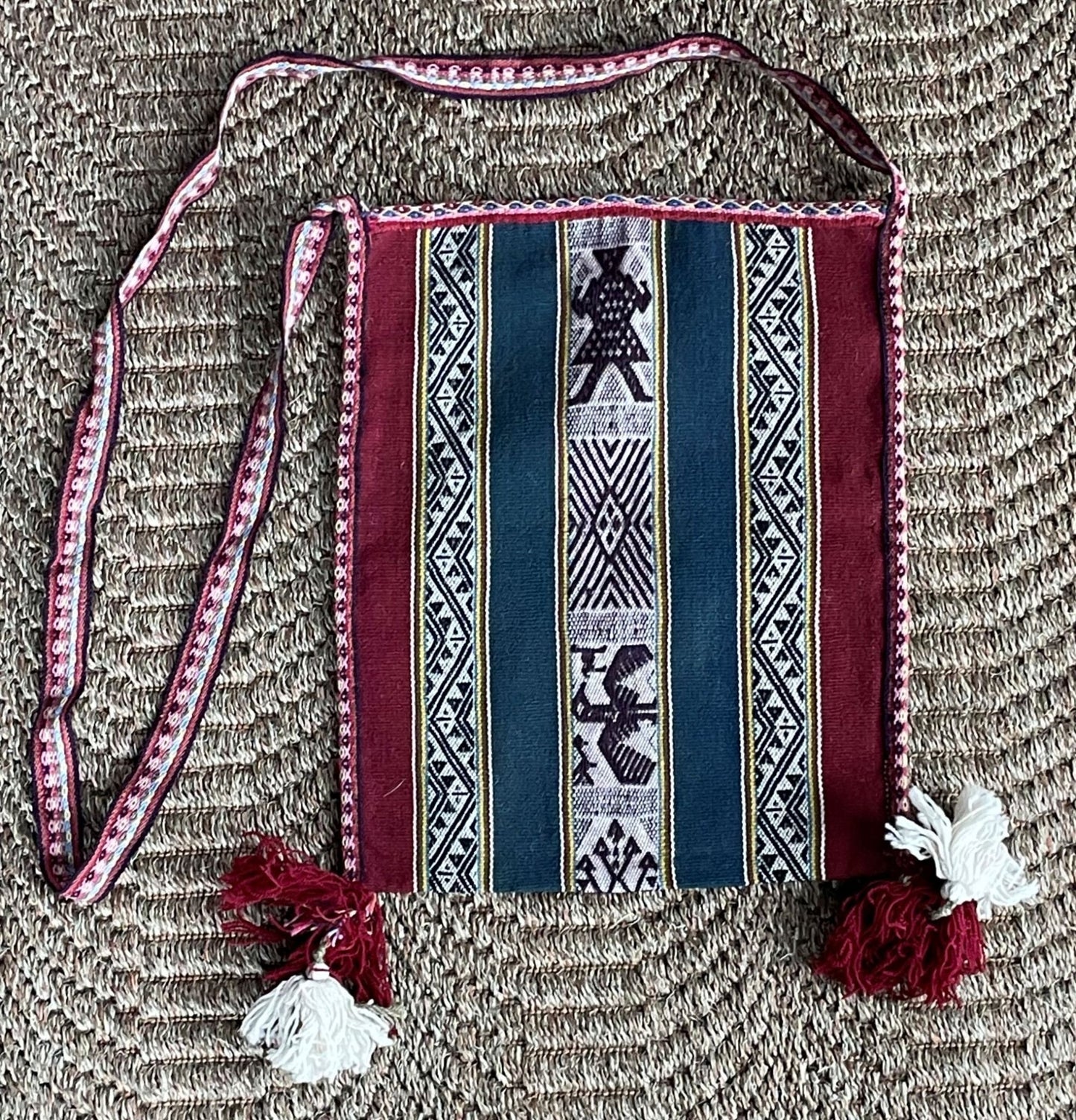 Q'ero Mestana Mesa Cloth Shoulder Bag Handwoven on loom Andean Textile Sacred Valley Peru PF20232 - Shaman Things