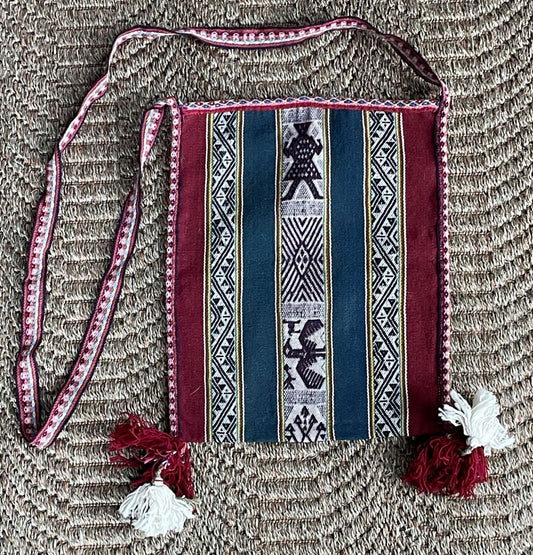 Q'ero Mestana Mesa Cloth Shoulder Bag Handwoven on loom Andean Textile Sacred Valley Peru PF20232 - Shaman Things