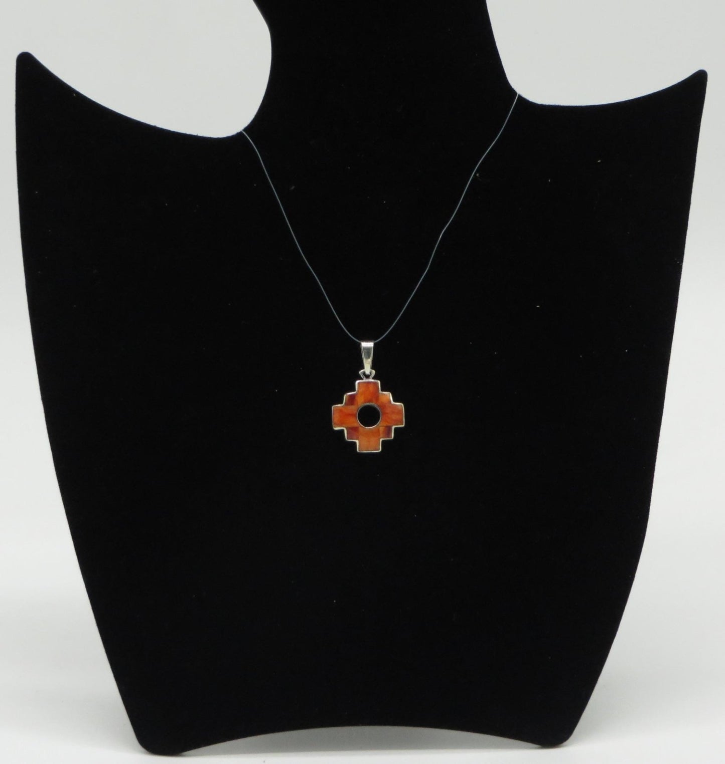 Reversible Chakana Pendant Peru 950 Silver and Stone Inlay Sacred Valley PJV30 - Shaman Things