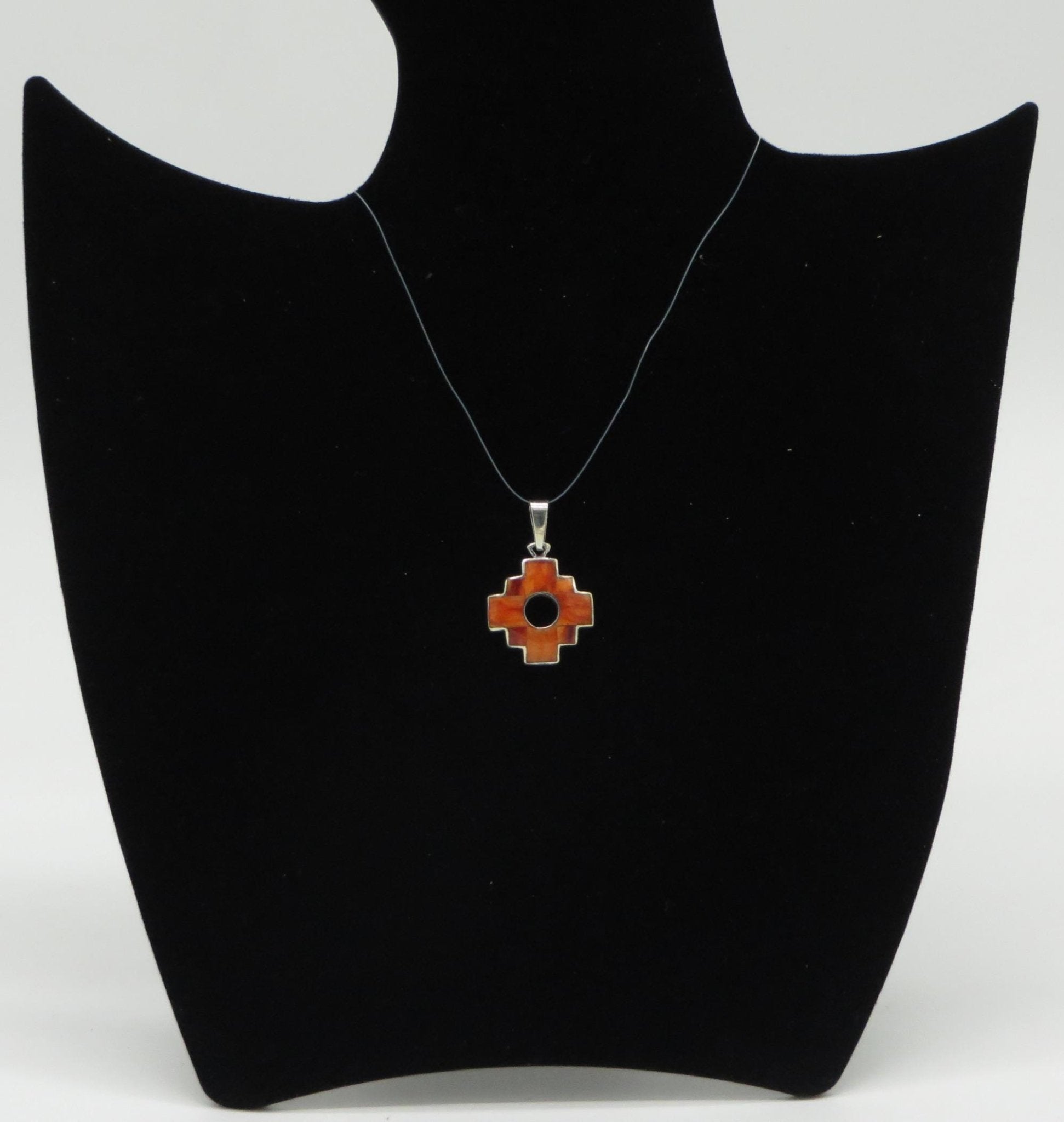 Reversible Chakana Pendant Peru 950 Silver and Stone Inlay Sacred Valley PJV30 - Shaman Things