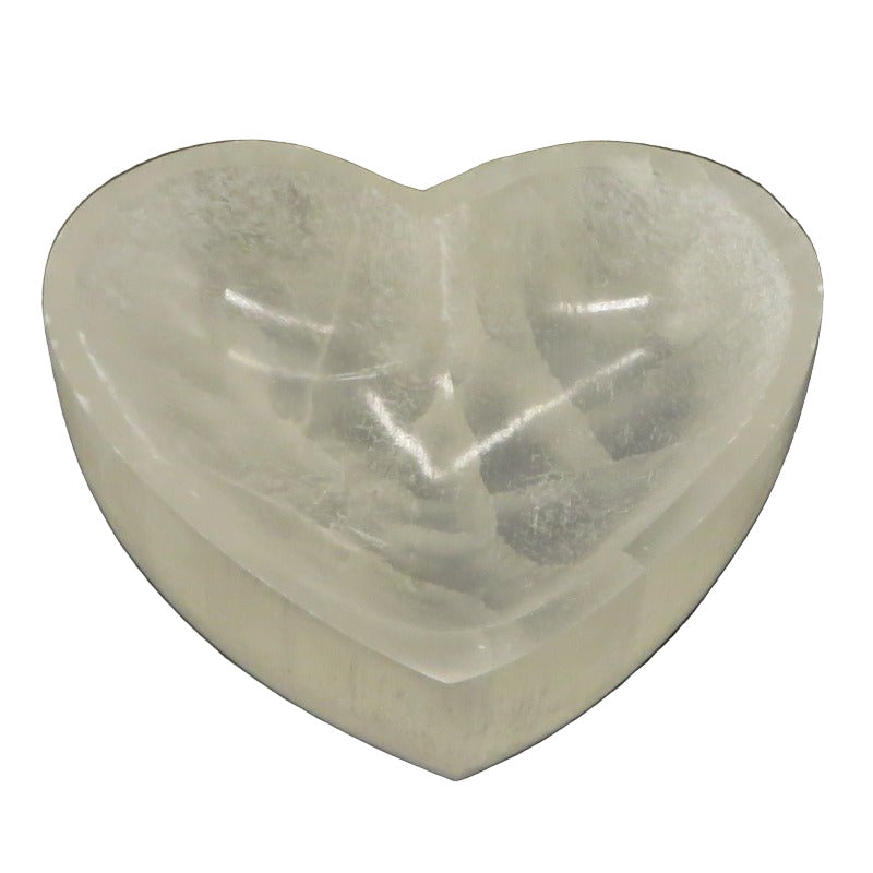 Selenite Crystal Heart Bowl 4" by 4" - Shaman Things