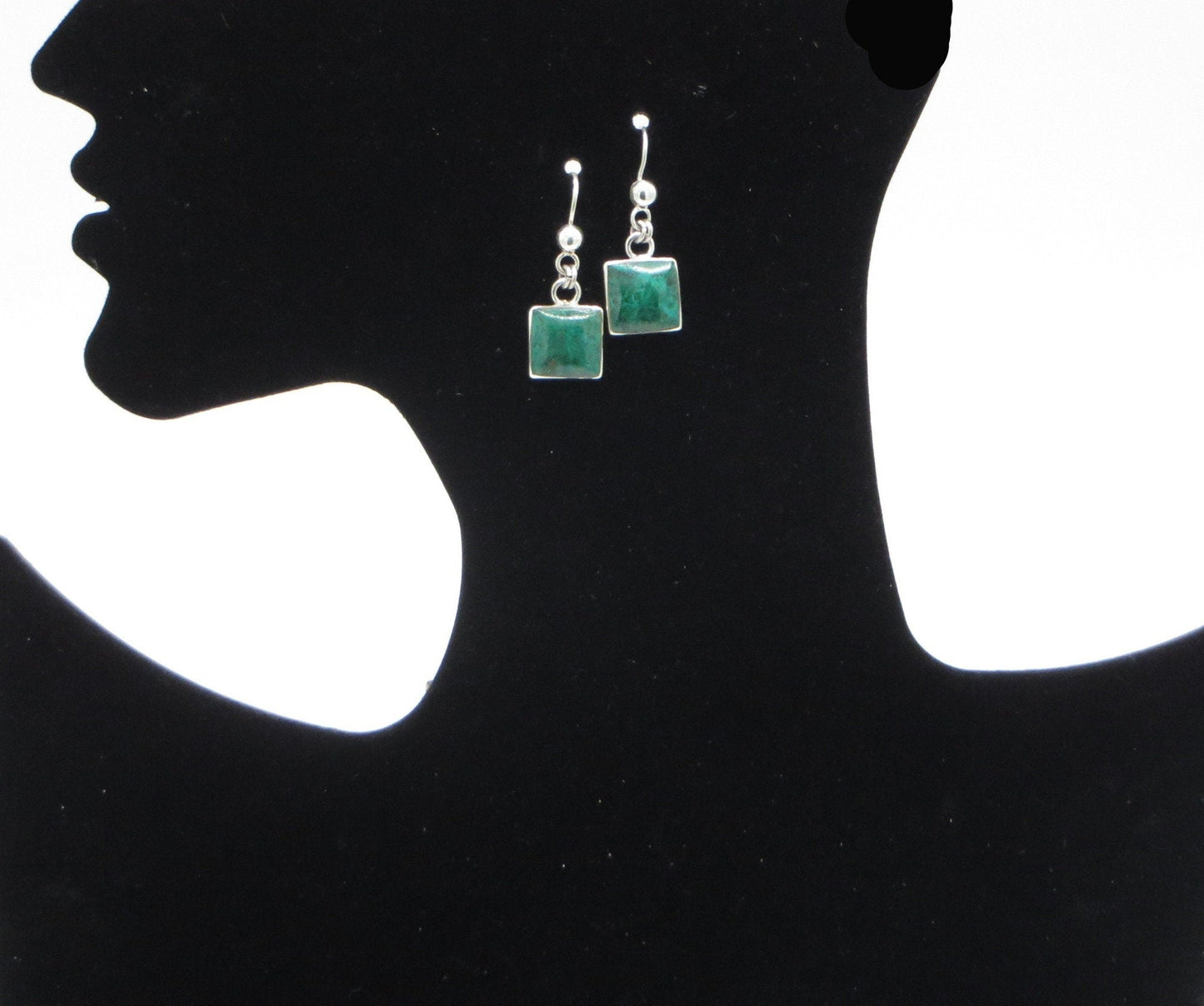 Serpentine Earrings 950 Silver Peru Sacred Valley EJV2 - Shaman Things