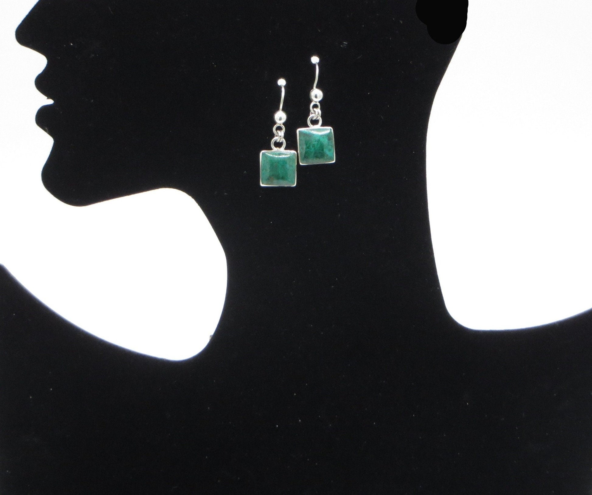 Serpentine Earrings 950 Silver Peru Sacred Valley EJV2 - Shaman Things