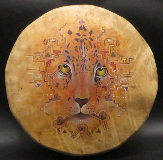 Shaman Drum Hand Made and Hand Painted Condor Jaguar Snake Made in Sacred Valley Peru - Shaman Things