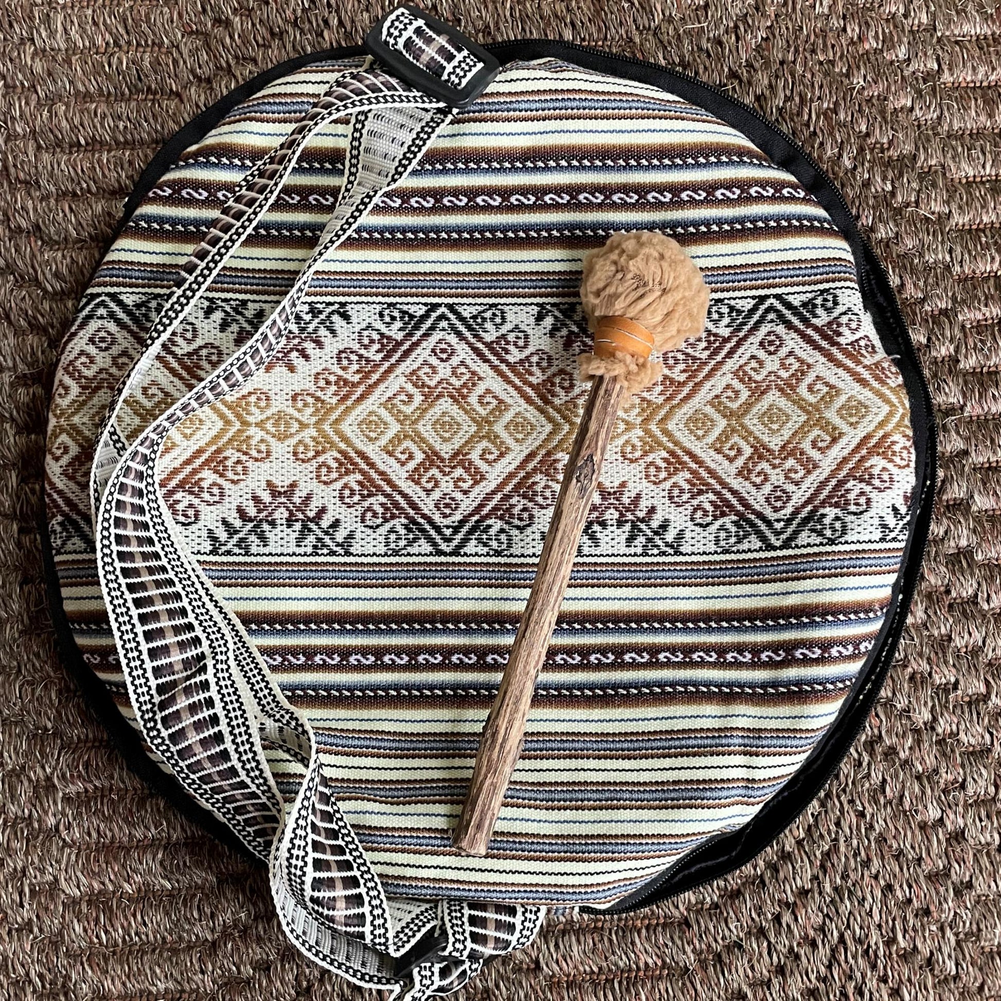 Shaman Drum Hand Made and Hand Painted Jaguar Made in Sacred Valley Peru D52506 - Shaman Things