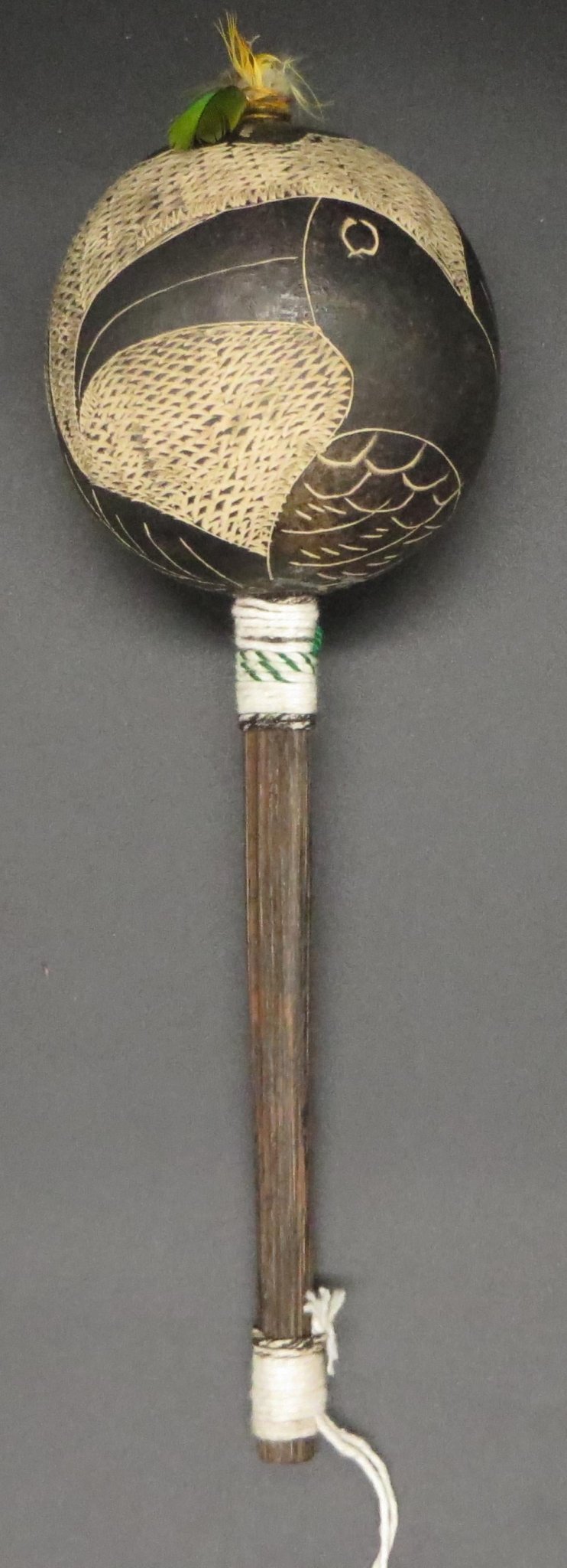 Shipibo Ceremonial Rattle Toucan Designs Handcrafted in Amazon Region Peru R2409 - Shaman Things