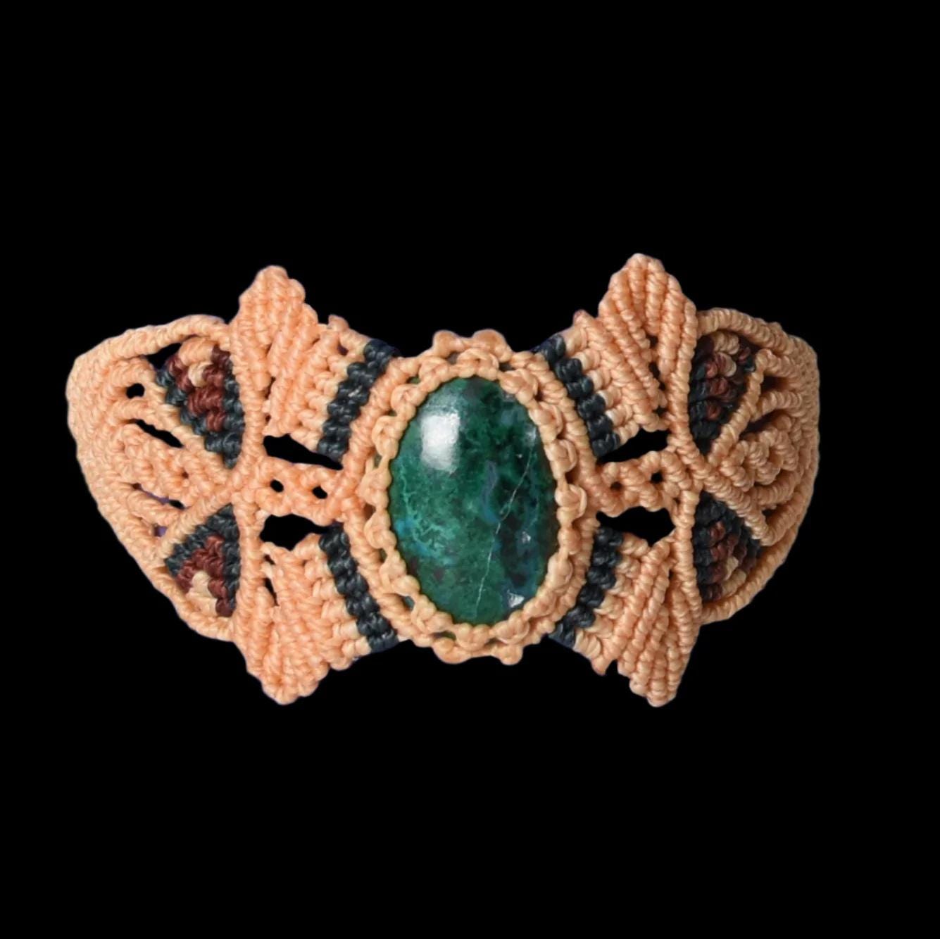 Shipibo Macrame Bracelet Peruvian Turquoise Amazon Region Peru B52507 - Shaman Things