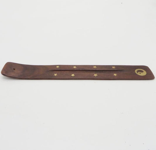 Stick Incense Burner Brass Inlay Tai Chi Symbol - Shaman Things