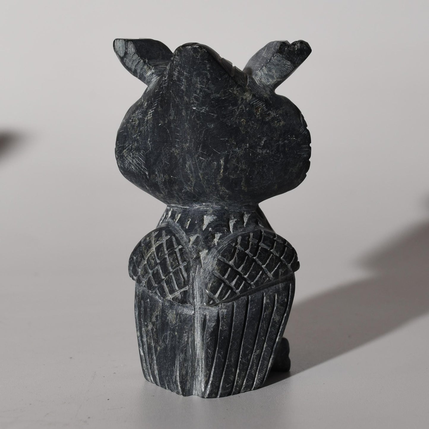 Stone Carving Owl Power Animal Black Serpentine Medium hand crafted Sacred Valley Peru S52529 - Shaman Things