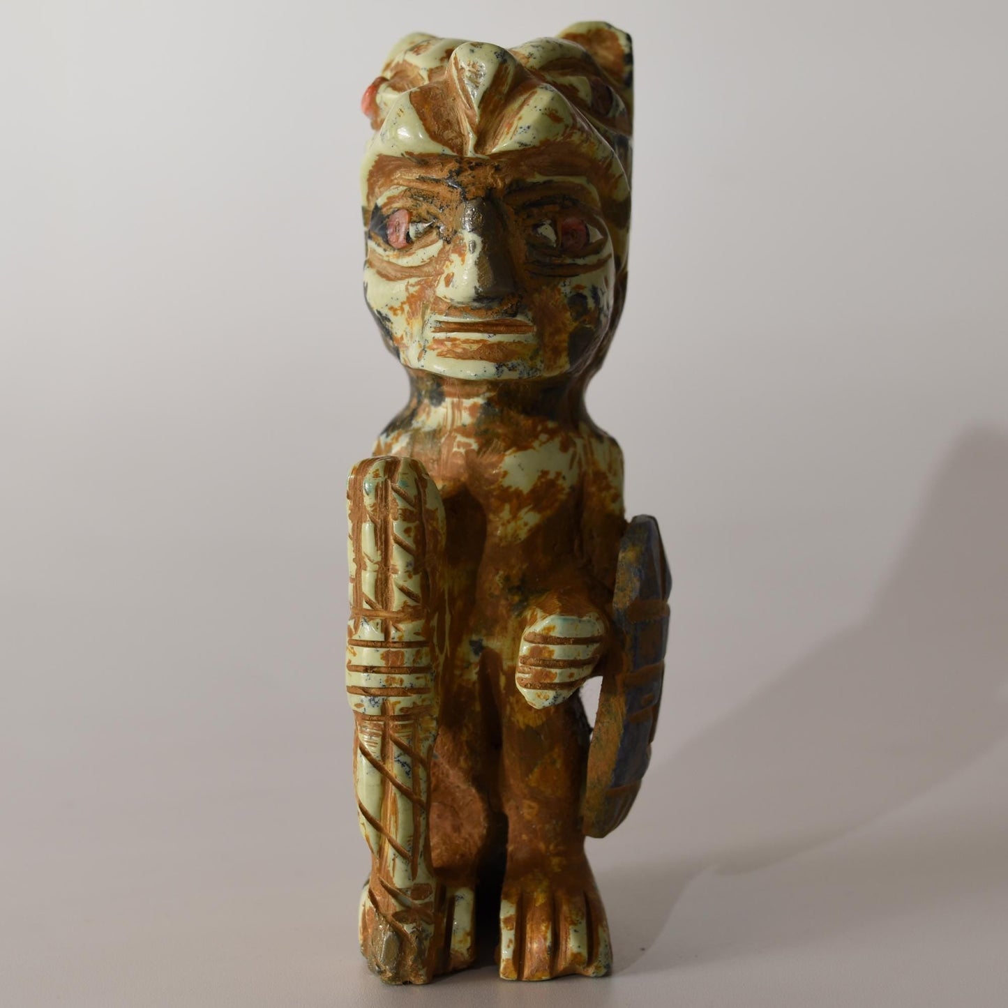 Stone carving San Pedro Huachuma Shaman Warrior hand crafted Sacred Valley Peru S52511 - Shaman Things