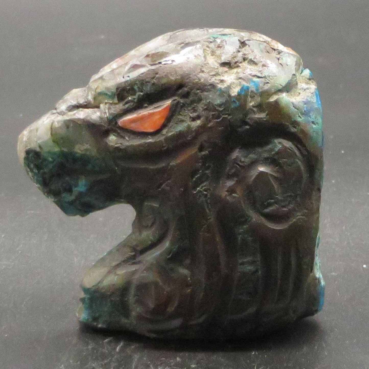 Stone Carving Turquoise Eagle Power Animal hand crafted Sacred Valley Peru - Shaman Things