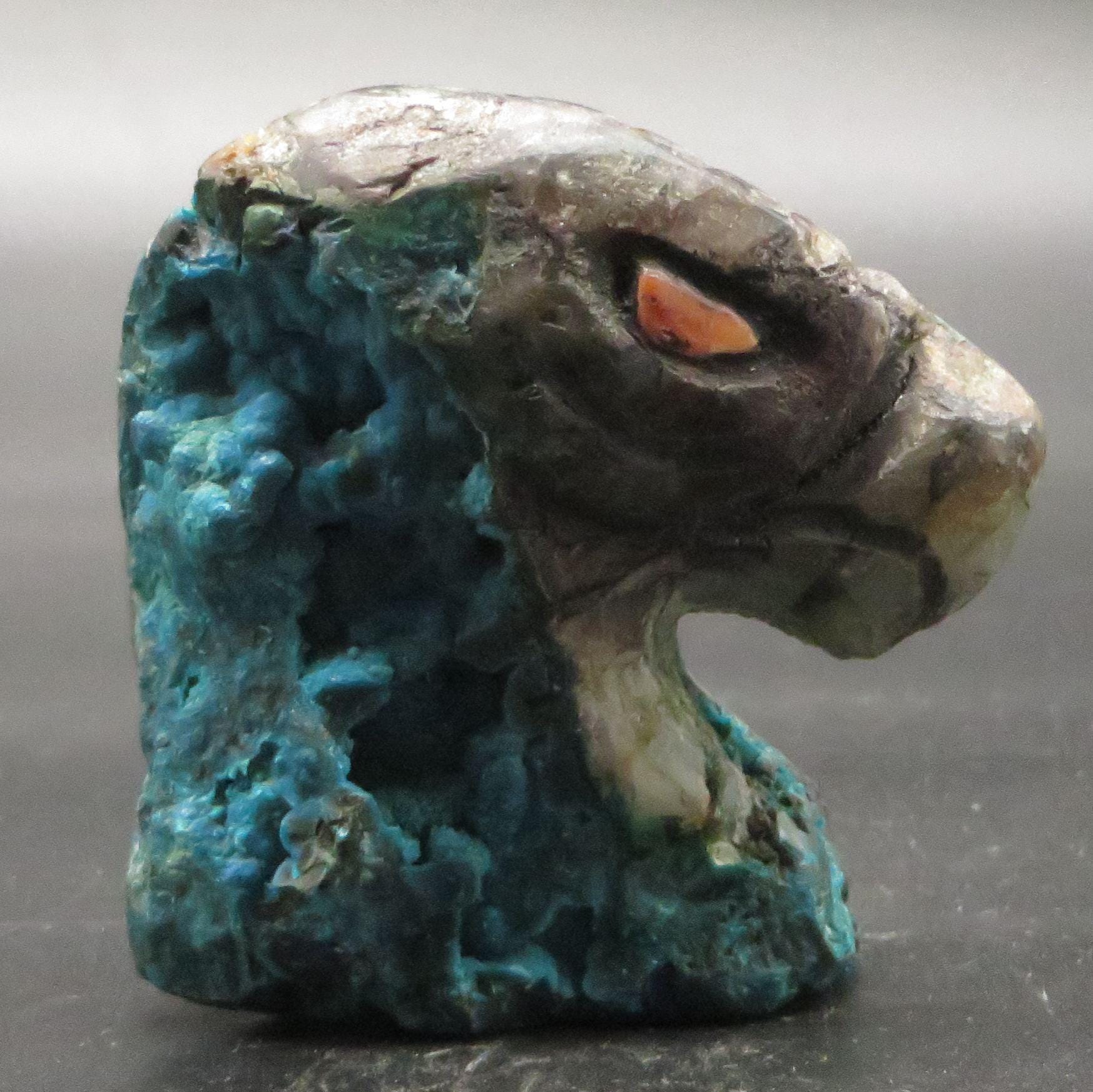 Stone Carving Turquoise Eagle Power Animal hand crafted Sacred Valley Peru - Shaman Things