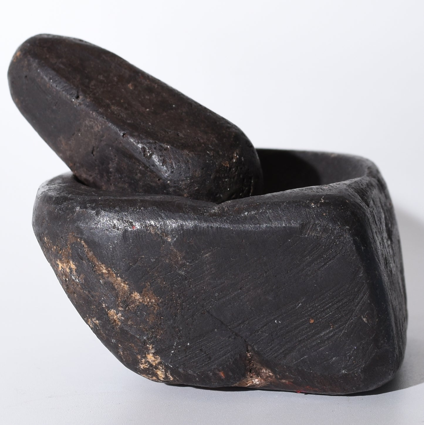 Vintage Hiwaya Stone Ceremonial Mortar and Pestle hand crafted Sacred Valley Peru S52515