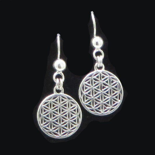 Flower of Life Geometric Earrings 950 Silver Peru Sacred Valley EJV4 - Shaman Things