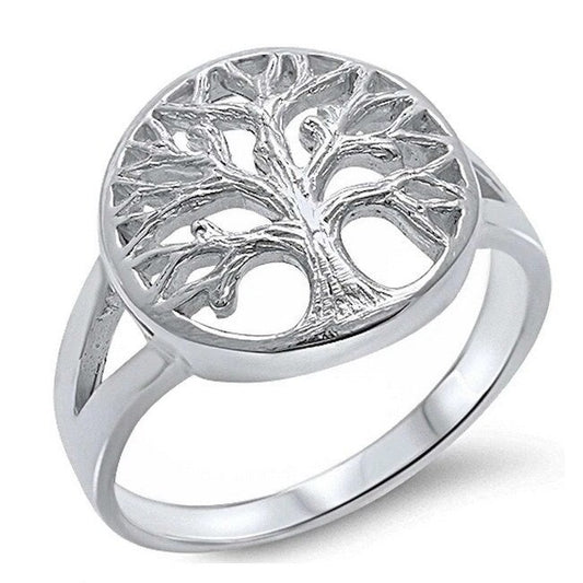 Sterling Silver Tree of Life Ring Size 6 RS2