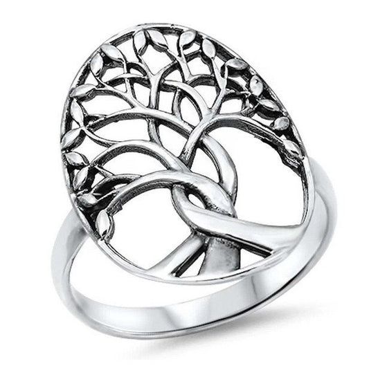 Sterling Silver Tree of Life Family Tree Ring Size 6 RS5