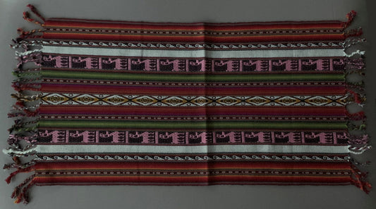Chinchero Hand Woven Cloth Altar Mesa Cloth Llama Pattern Sacred Valley Peru 14 1/2 x 32 PS2328