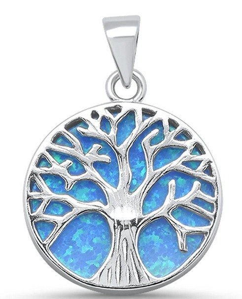 Tree of Life Pendant Sterling Silver with Opal - Shaman Things